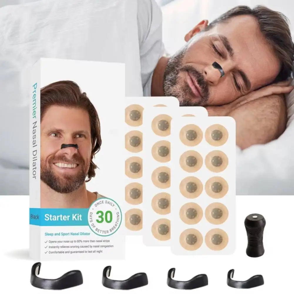 15Pairs Magnetic Nasal Strips Anti-Snoring Nose Strips Nasal Breathing Dilators Starter Kit Increase Air Intake Improve Sleeping