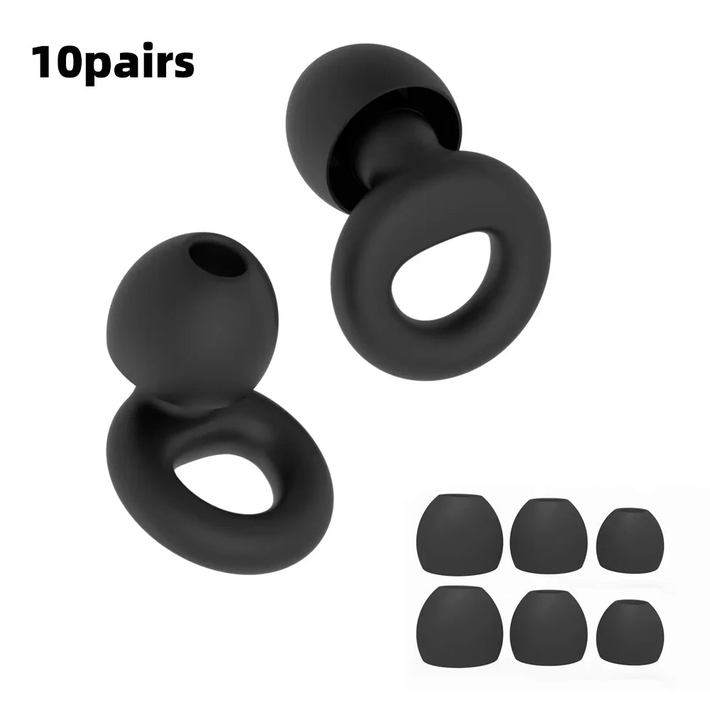 Silicone Earplugs for Swimming Sleep Noise Cancel Noise Reduction-Soundproof Reduce Disturbances -Quality Loop Earplugs