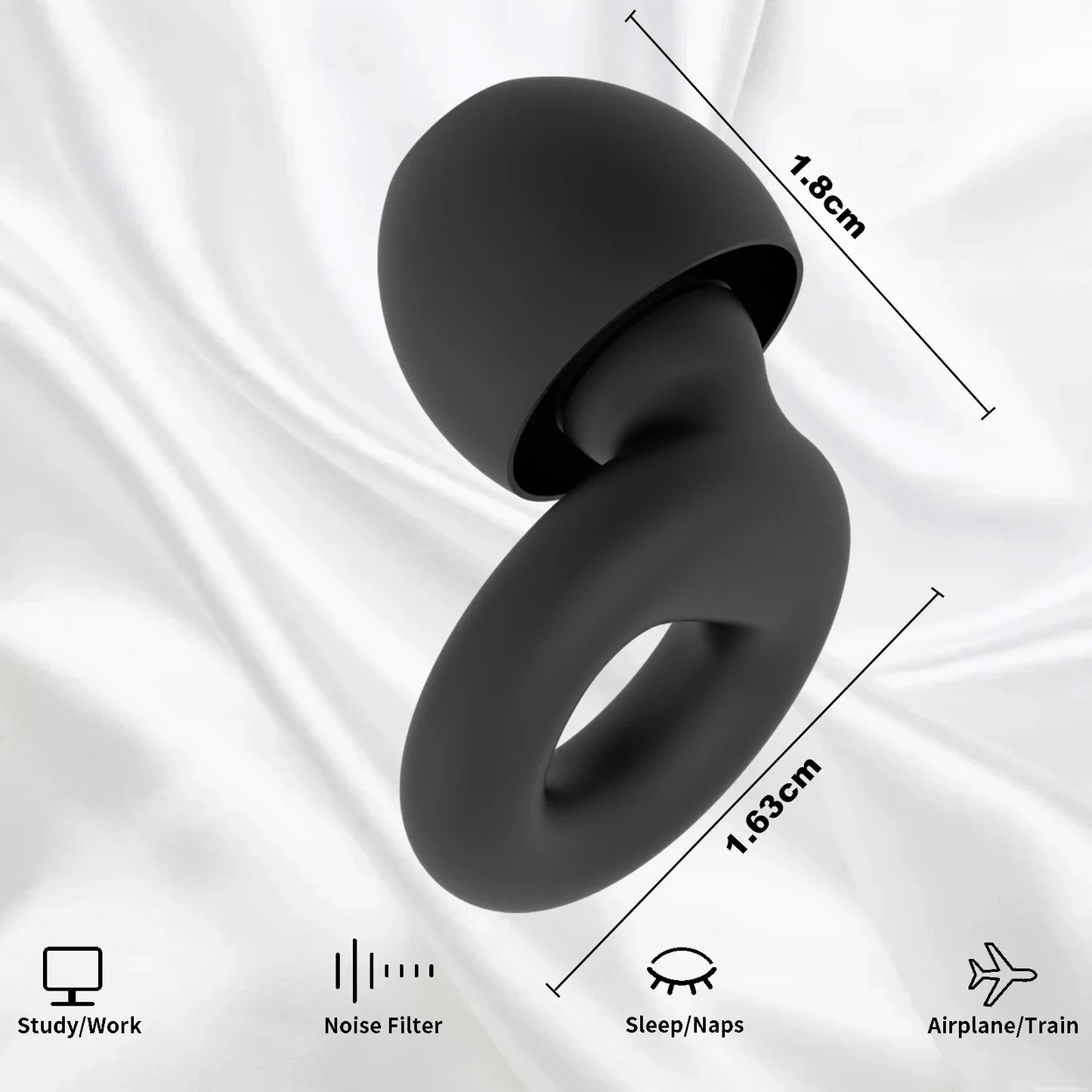 Silicone Earplugs for Swimming Sleep Noise Cancel Noise Reduction-Soundproof Reduce Disturbances -Quality Loop Earplugs