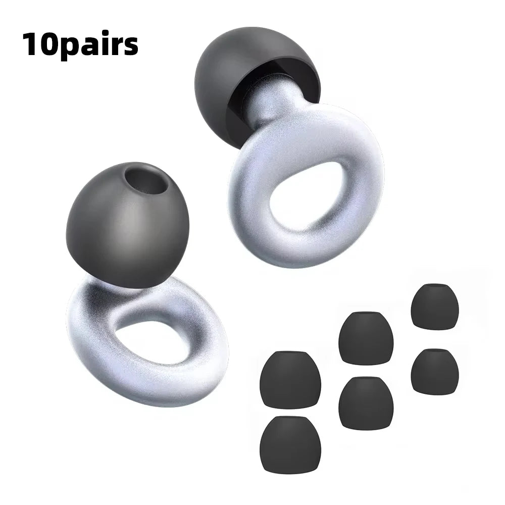 Silicone Earplugs for Swimming Sleep Noise Cancel Noise Reduction-Soundproof Reduce Disturbances -Quality Loop Earplugs