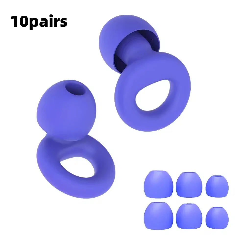 Silicone Earplugs for Swimming Sleep Noise Cancel Noise Reduction-Soundproof Reduce Disturbances -Quality Loop Earplugs