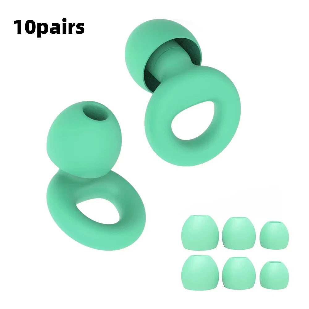 Silicone Earplugs for Swimming Sleep Noise Cancel Noise Reduction-Soundproof Reduce Disturbances -Quality Loop Earplugs