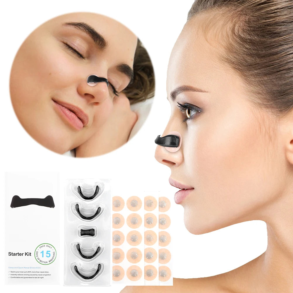 15Pairs Magnetic Nasal Strips Anti-Snoring Nose Strips Nasal Breathing Dilators Starter Kit Increase Air Intake Improve Sleeping